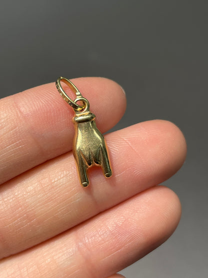 Vintage 14K Gold Rock and Roll Hand Charm
