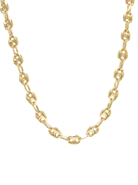 14K Gold 4.5 mm Puffy Mariner Chain Necklace