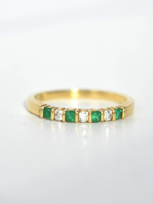 Tiffany & Co. Emerald Diamond Band Ring