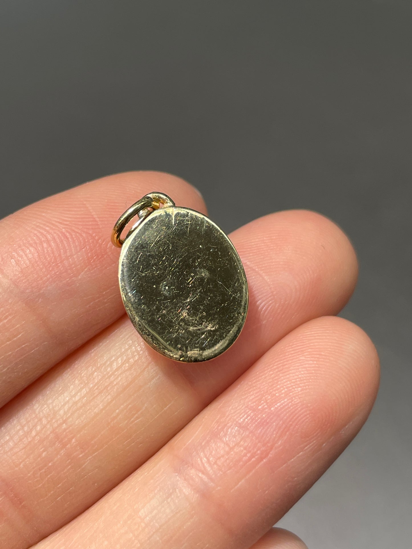 Vintage 14K Gold Diamond Cabochon Charm