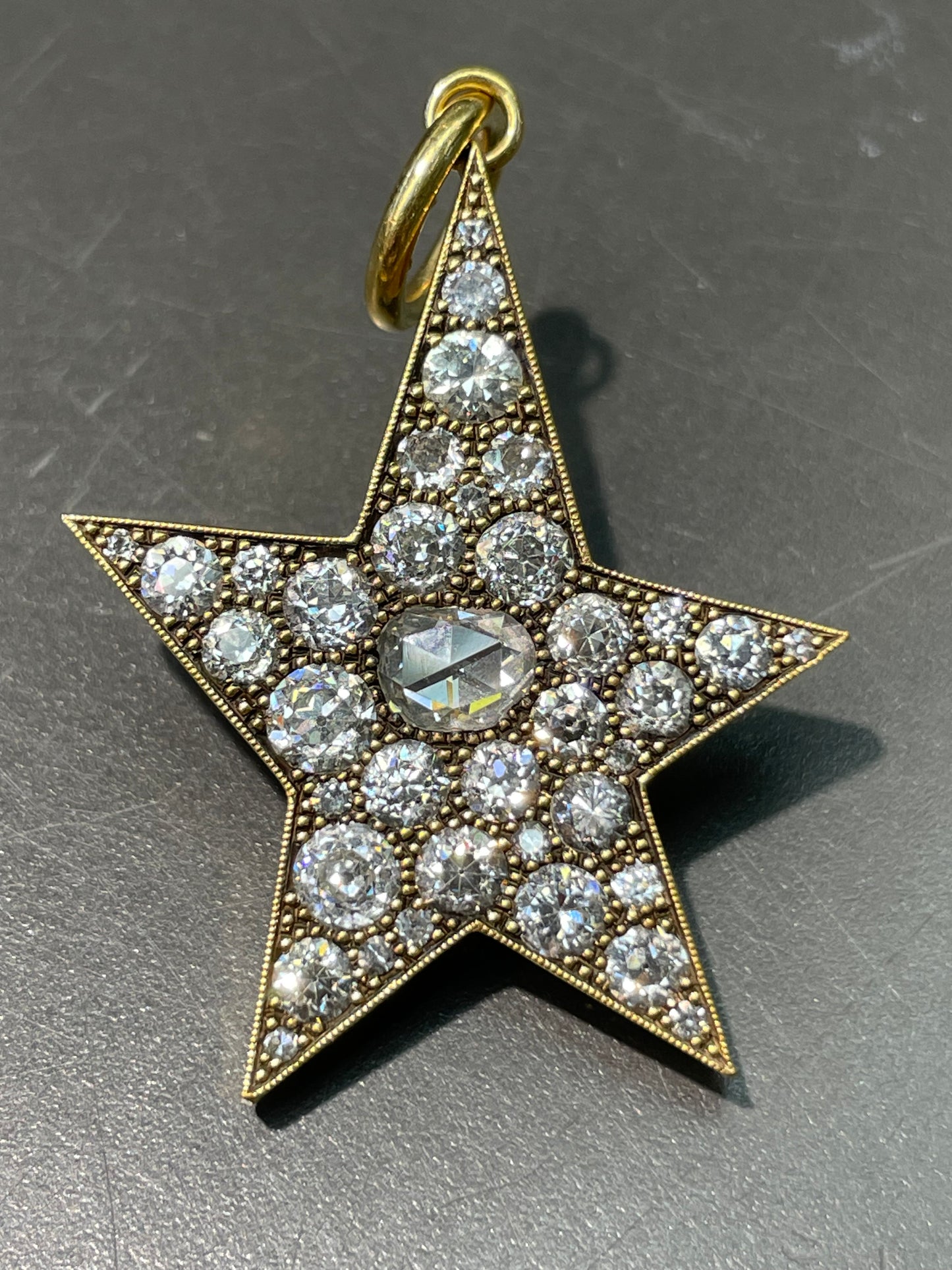 Single Stone 18K Gold Large Kinsley 4.0 CTW Diamond Star Pendant