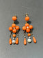 Victorian 14K Gold Coral and Pearl Chandelier Earring