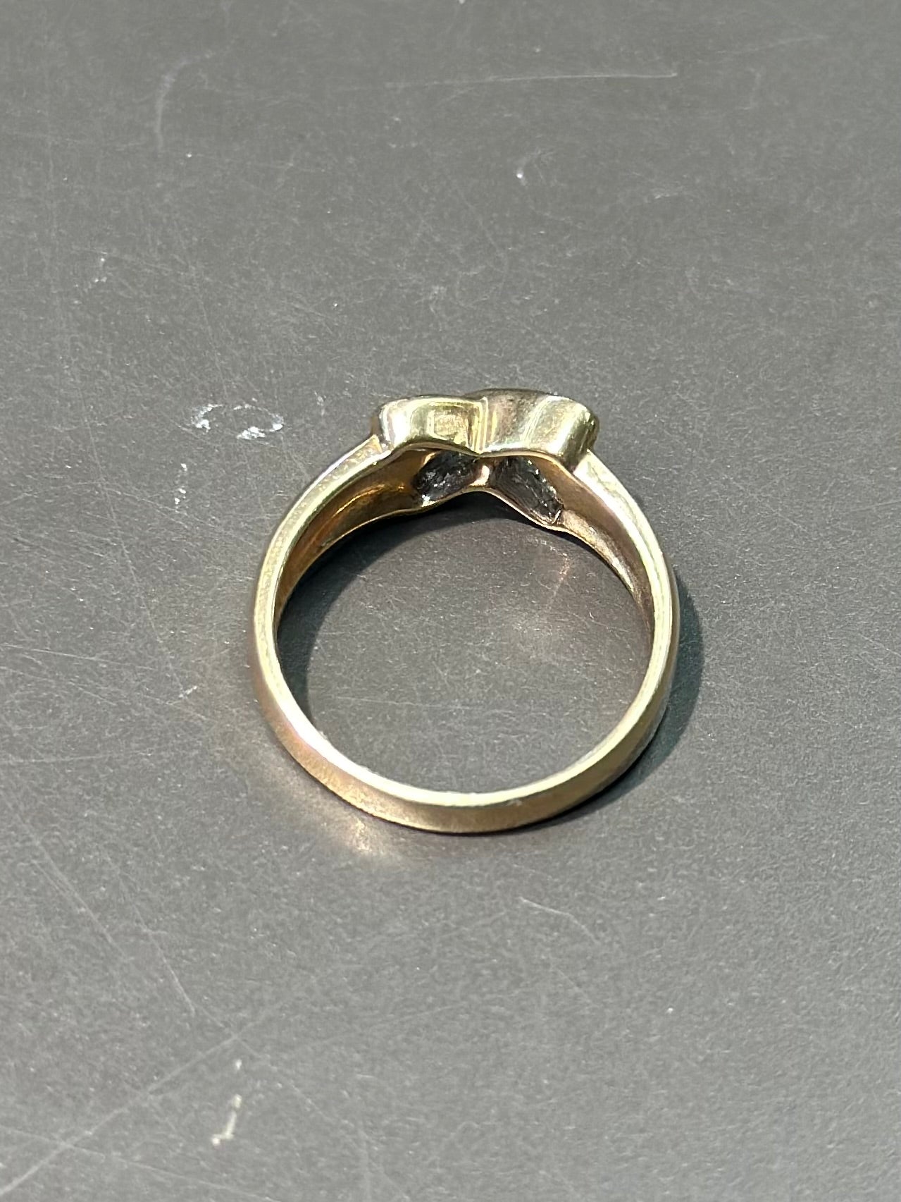 14K Gold Diamond “X” Ring