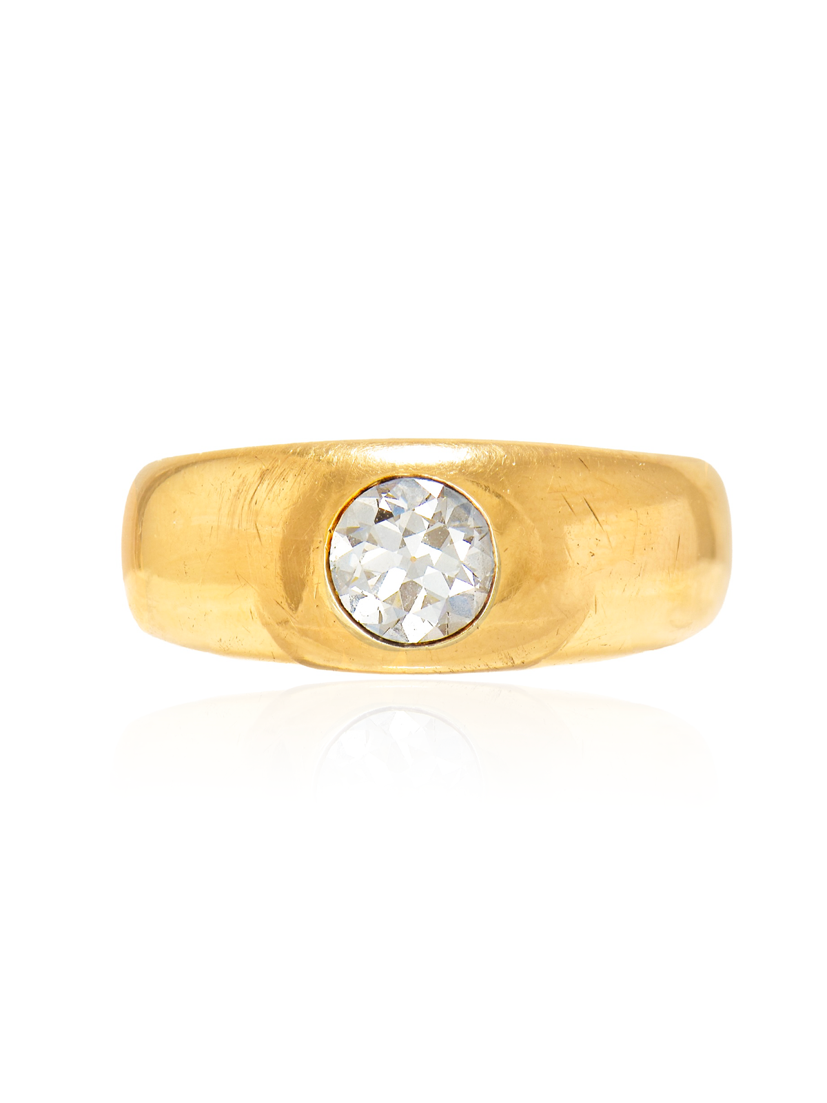 Antique 14K Gold 0.75CTW Old European Cut Diamond Gypsy Ring