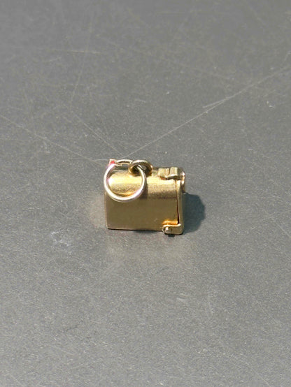 Vintage 14K Gold Articulated Mail Box Charm