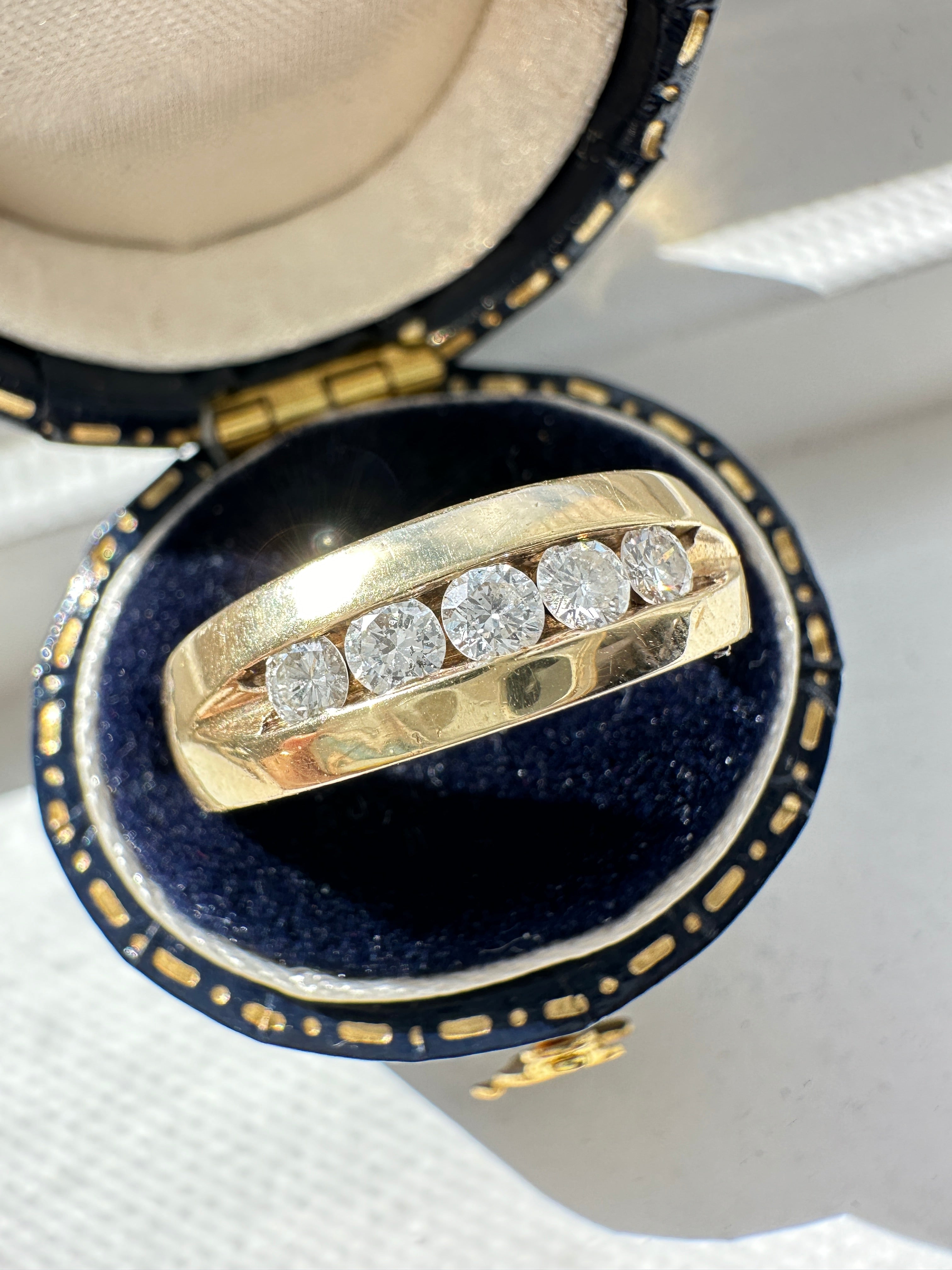 Fivew Gold Rings 14K Yellow Gold 0.50 CTW Five Diamond Ring – W&W Jewelry