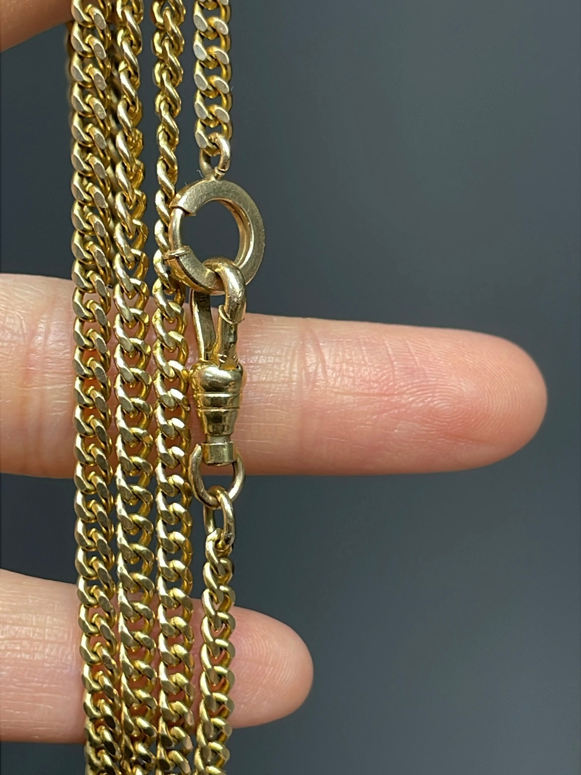 Vintage 18K Yellow Gold 3.0 mm Curb Link Watch Chain 24.0 inch