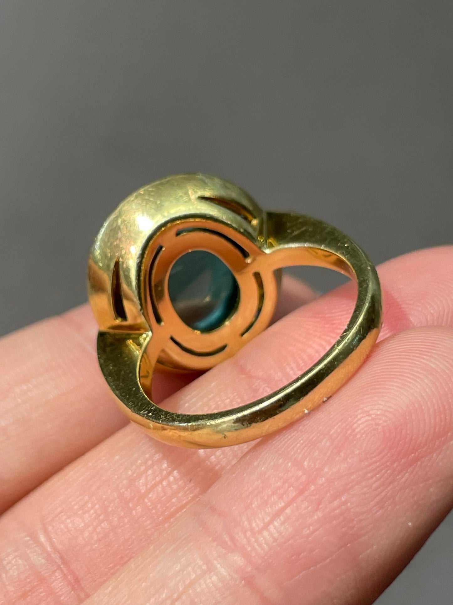 18K Gold 8.27 CTW Blue Tourmaline 0.34 CTW Diamond Halo Ring