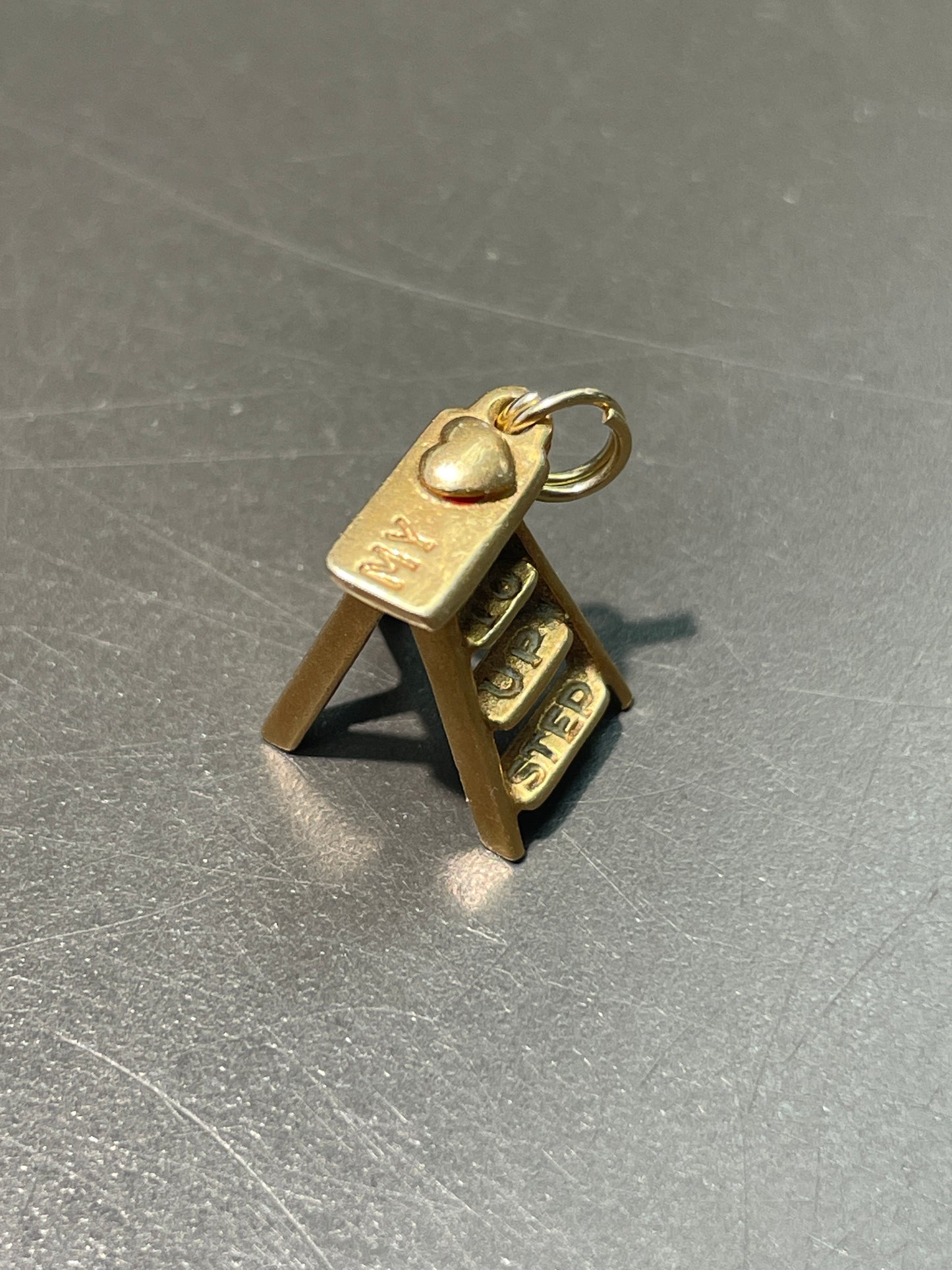 Vintage 14K Gold “Step Up to My Heart” Stair Charm