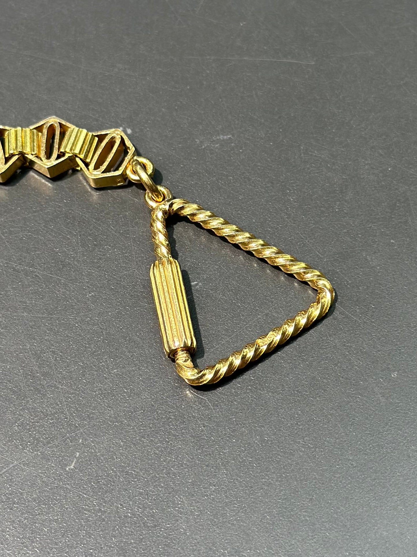 Porte-clés égyptien vintage en or 18 carats Reine Néfertiti