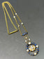 Edwardian 14K Gold Sapphire Pearl Diamond Necklace