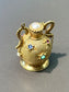 Vintage 14K Gold Starburst Multi-Stone Perfume Bottle Pendant