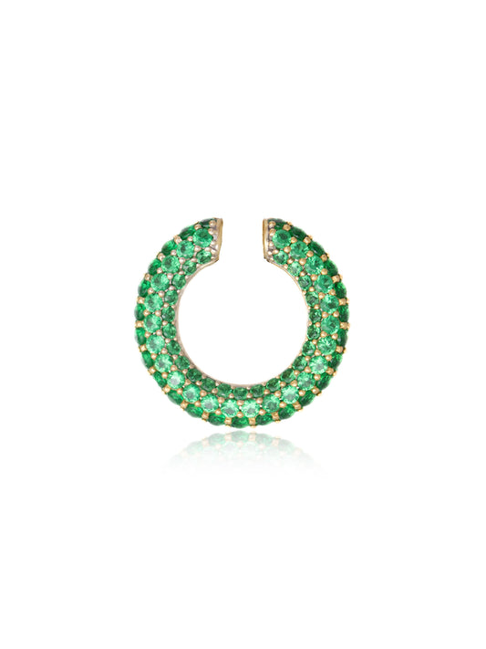 14K Gold Tsavorite Garnet Ear Cuff Earring