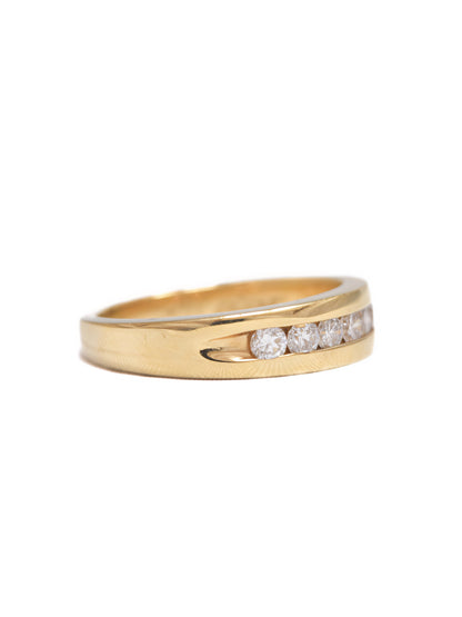 14K Gold 0.98 CTW Diamond Half Eternity Band Ring