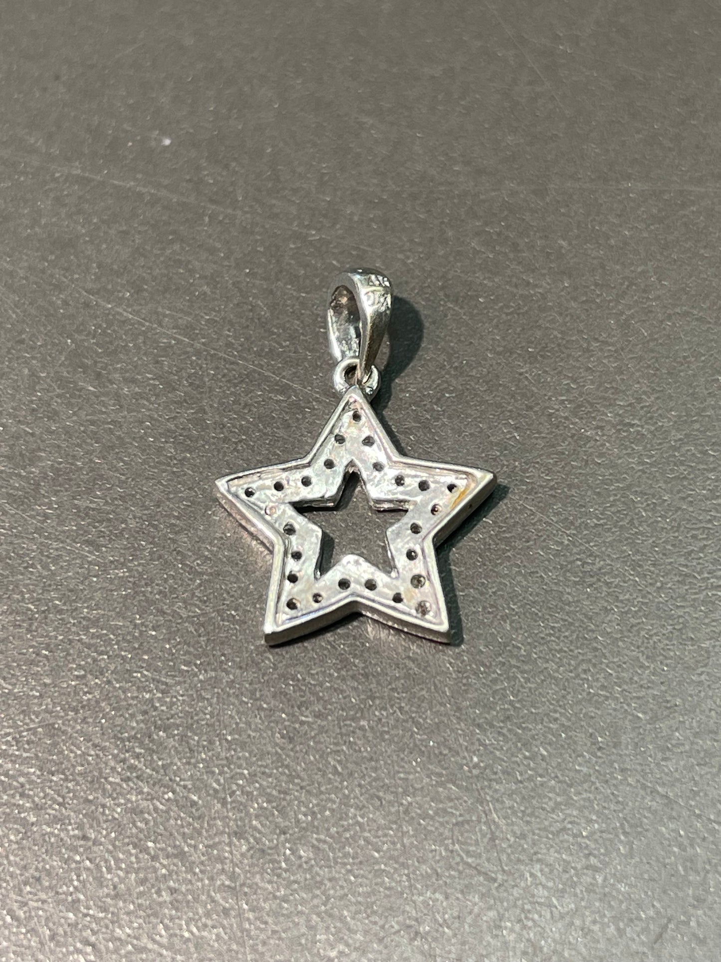 14K White Gold 0.30 CTW Diamond Star Charm