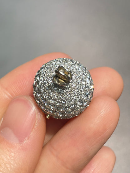 Antique Platinum 7.50 CTW Diamond Onyx Orb Watch Brooch