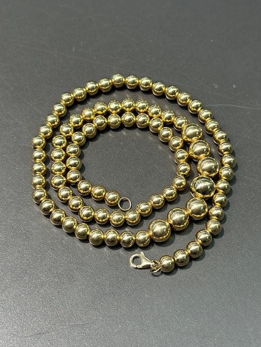 Vintage 14K Graduated Bead Necklace