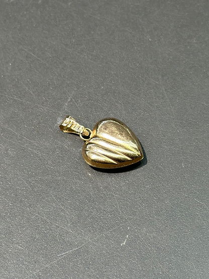 复古 14K 金蓬松心形吊坠