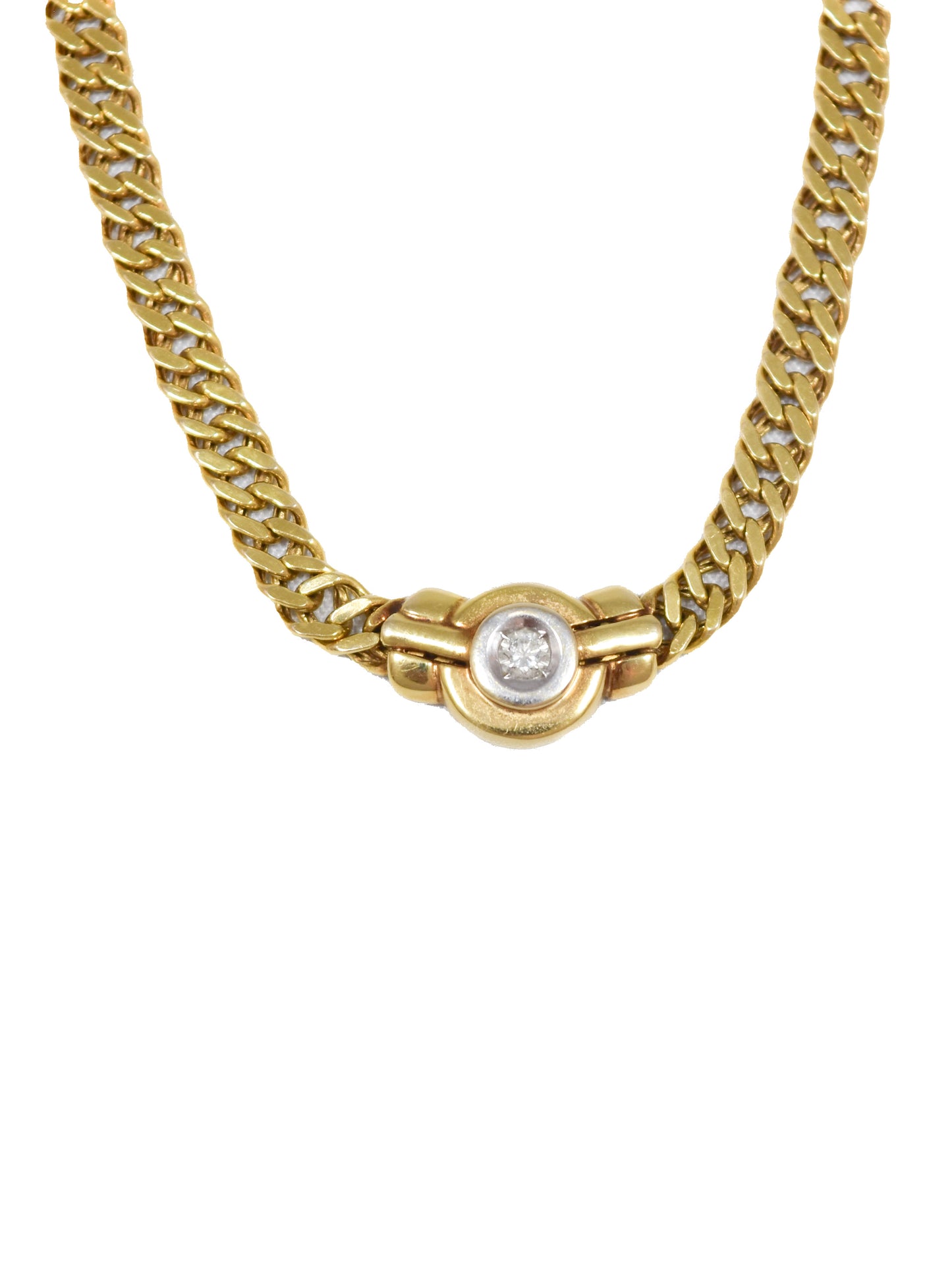 14K Gold 0.18 CTW Diamond Curblink Necklace