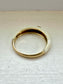 18K Gold Cream White Enamel Diamond Ring SZ 5.5