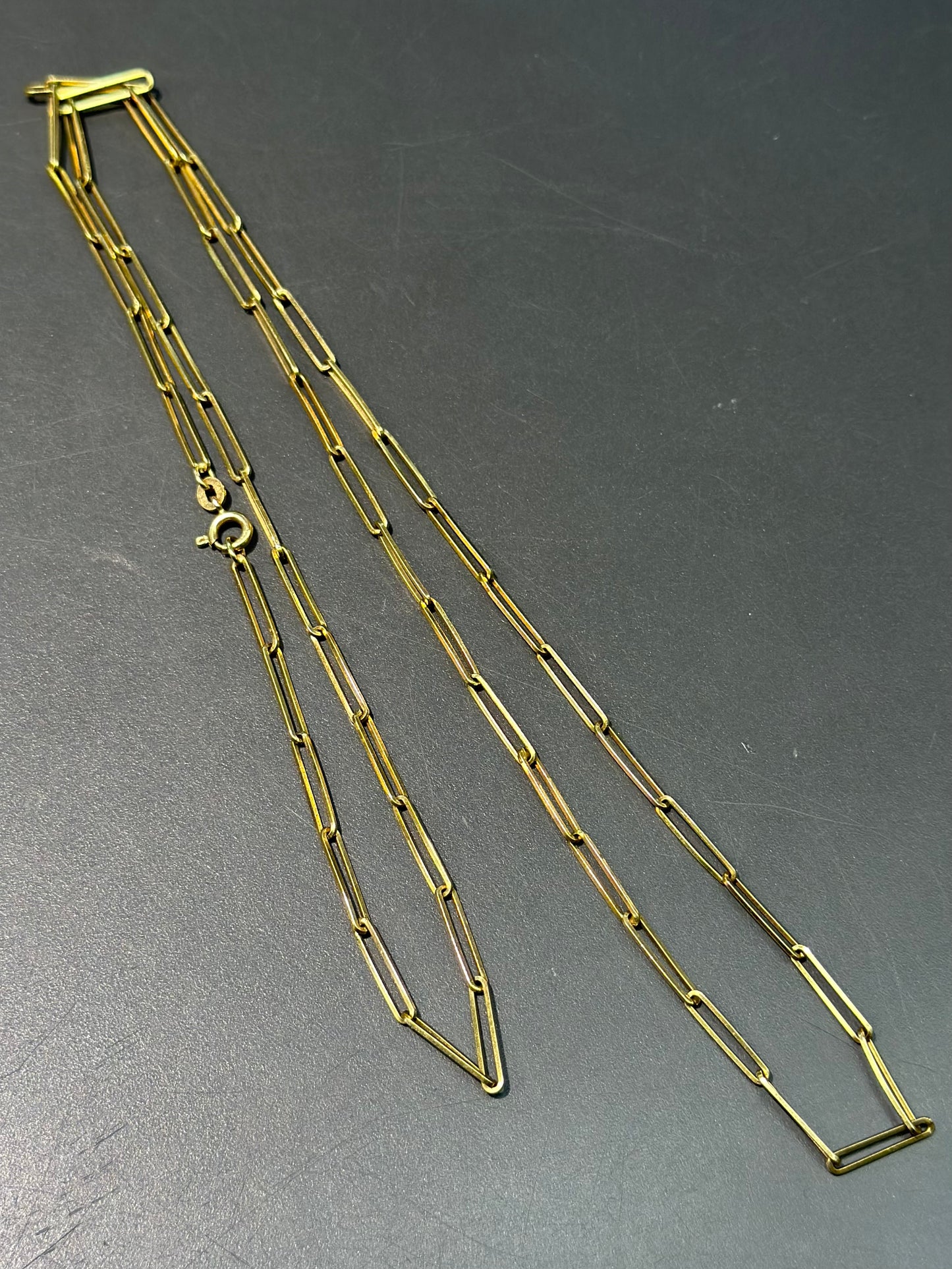 18K Gold Italian Paper Clip Necklace