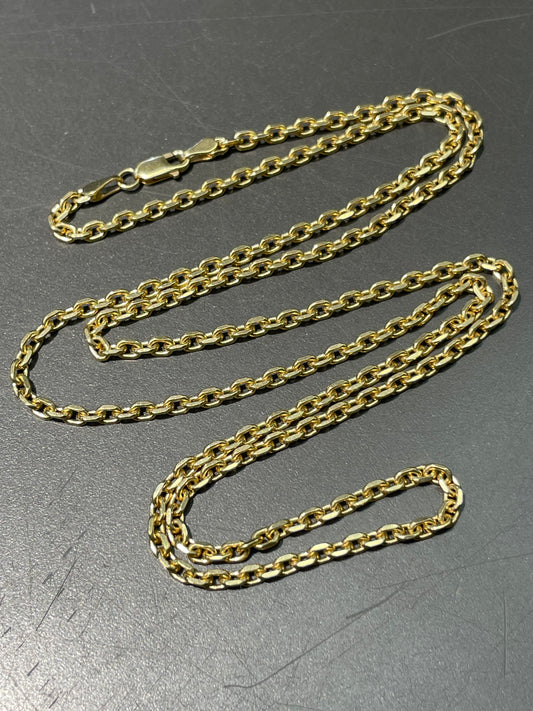 14K Yellow Gold 3.0 mm Biker Chain Necklace 26.0 inch