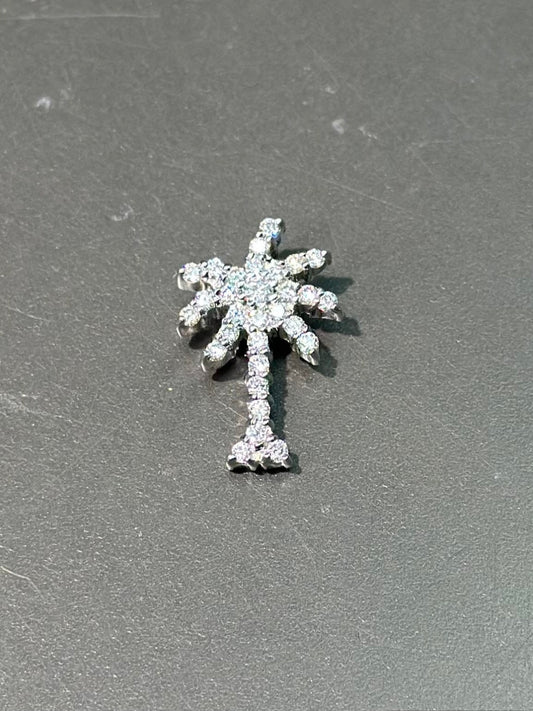 Roberto Coin 18K Gold Large Tiny Treasures Diamond Palm Tree Necklace