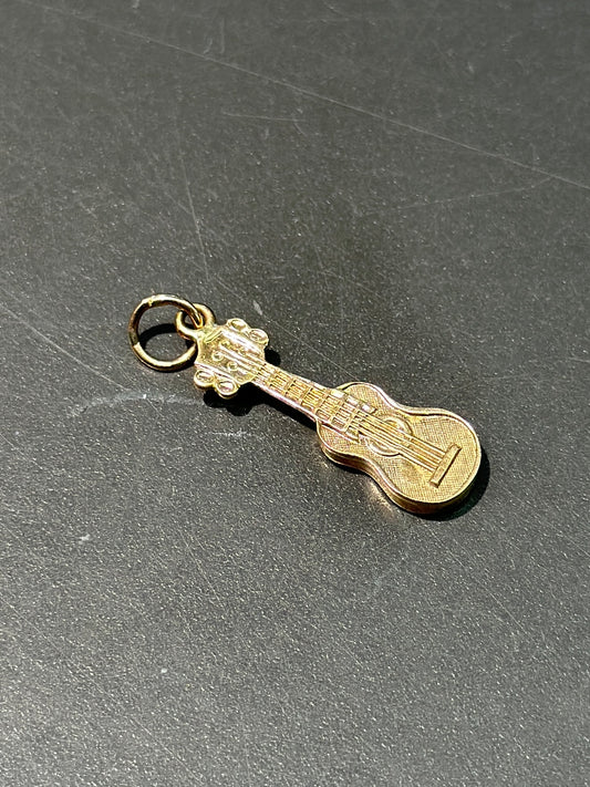 复古 14K 金吉他吊饰