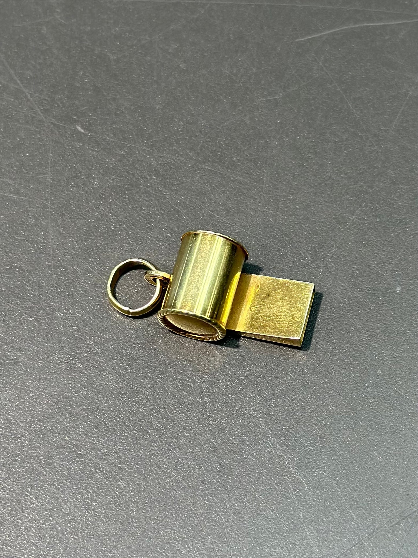 复古 14K 金哨子吊饰