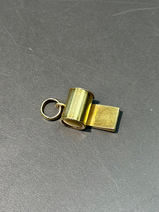 复古 14K 金哨子吊饰