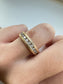 14K Yellow Gold 0.40 CTW Half Eternity Diamond Ribbed Ring Band