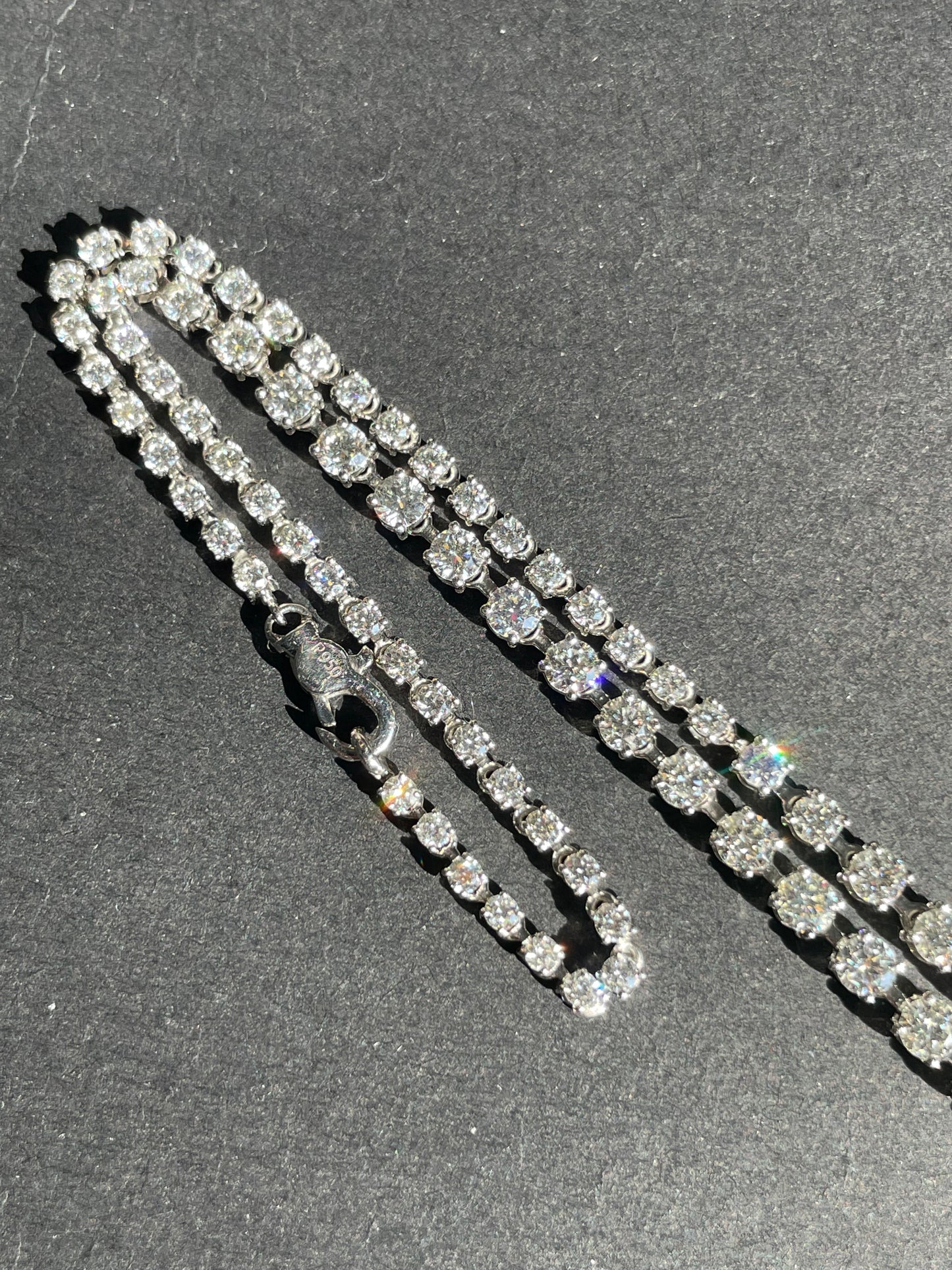 Platinum 8.7 CTW Diamond Graduated Tennis Riviera Necklace