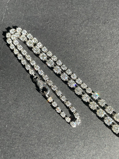 Platinum 8.7 CTW Diamond Graduated Tennis Riviera Necklace
