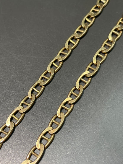 Vintage 14K Gold Mariner Chain Link Watch Chain Necklace