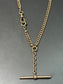 Vintage 14K Yellow Gold Curb Link Albert Watch Chain Necklace