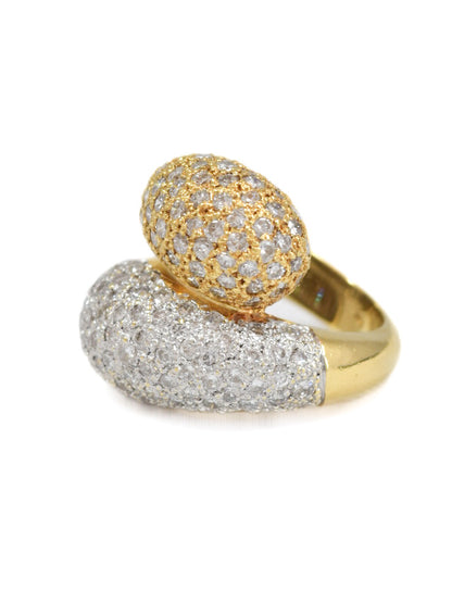 18K Gold 5.30 CTW Diamond Bypass Bombe Ring
