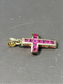 Vintage 14K Gold Ruby Cross