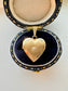 Vintage 14K Yellow Gold Diamond Heart Starburst Locket Charm