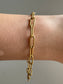 Vintage 18K Gold Solid Paper Clip Chain Bracelet