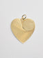 Vintage 14K Gold Large Engine Turned Heart Pendant