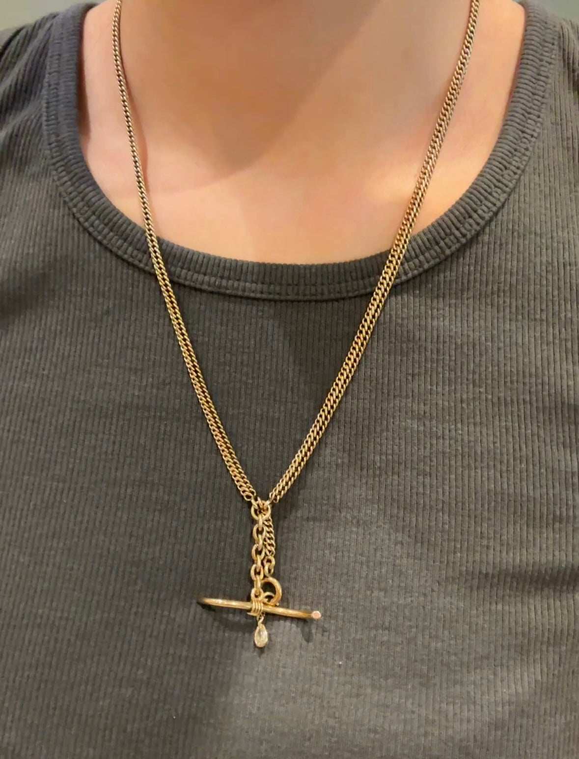 Vintage 14K Yellow Gold Fancy Link Albert Watch Chain Necklace 20.25 inch