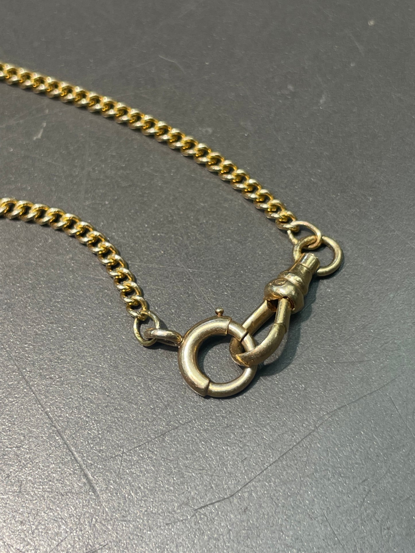 Vintage 14K Yellow Gold 2.0 mm Curb Link Watch Chain Necklace 21.0 inch