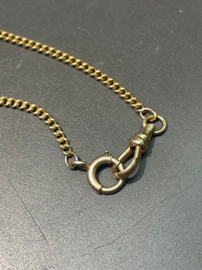 Vintage 14K Yellow Gold 2.0 mm Curb Link Watch Chain Necklace 21.0 inch