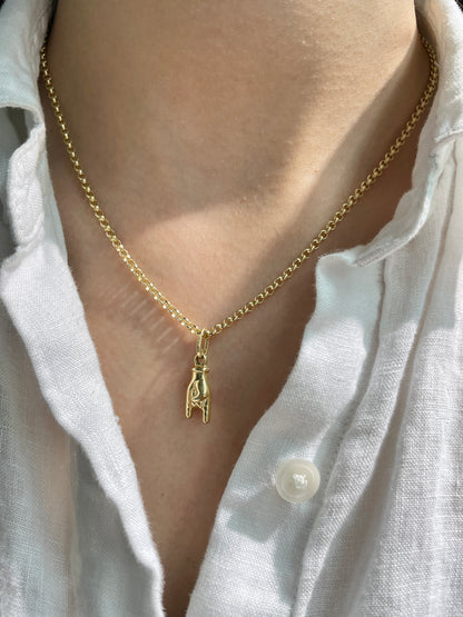 Vintage 14K Gold Rock and Roll Hand Charm