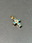 Vintage 14K Gold Turquoise Pearl Cross