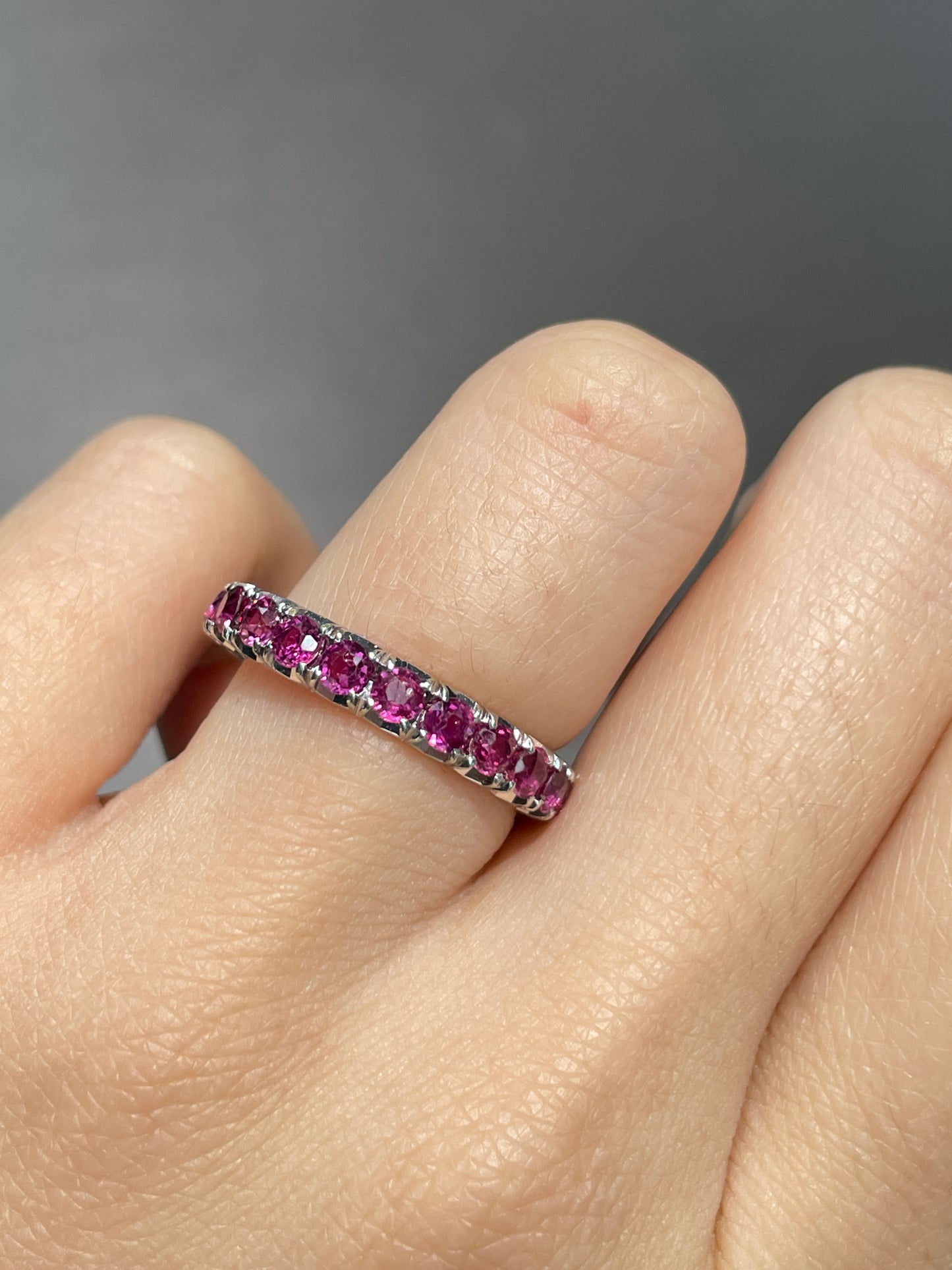 14K Gold Pink Tourmaline Eternity Band