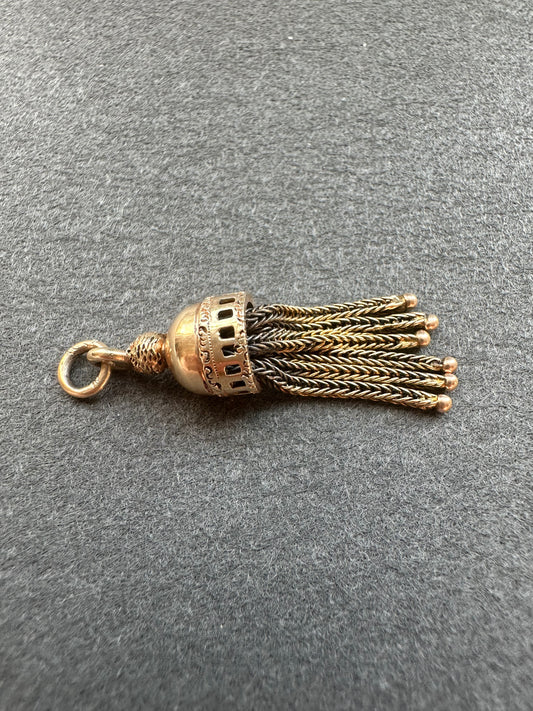 Victorian 14K Gold Tassel Pendant Charm