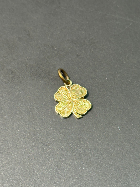 Vintage 14K Yellow Gold Four Leaf Clover Charm