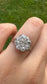 Antique 14K Gold Old Mine Cut Diamond Cluster Ring SZ 6.5