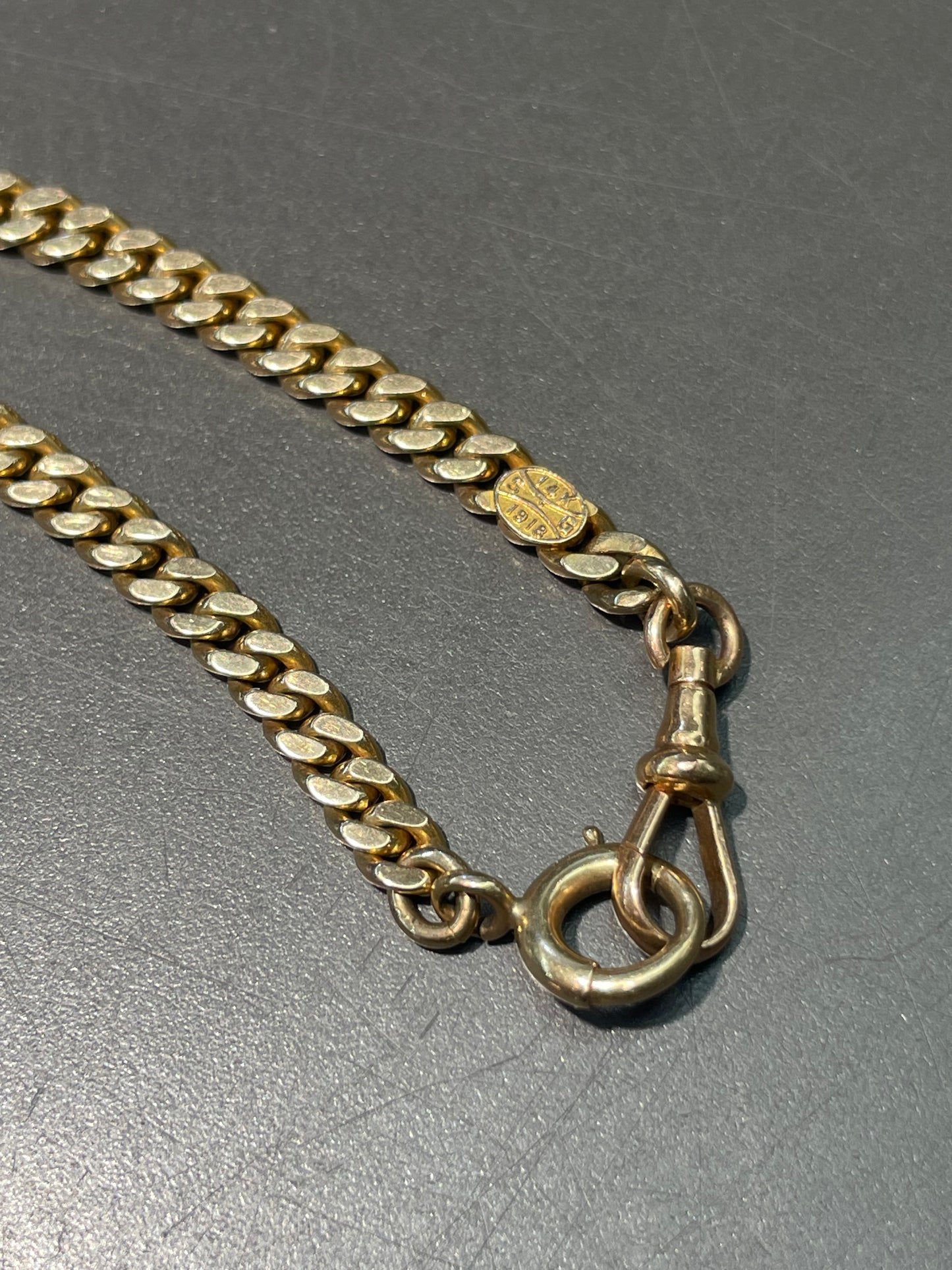 Vintage 14K Yellow Gold 5.0 mm Albert Watch Chain Necklace 23.0 inch